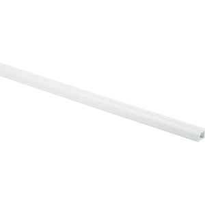 Weißer D-Line Kabelkanal, 22x22 mm, 2 Meter lang. Viertelkreis-Form.