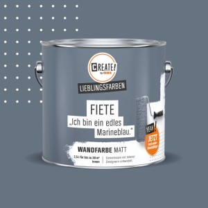 CREATE! by OBI Wandfarbe Lieblingsfarbe Fiete Marineblau, matte Innenfarbe im Farbeimer.