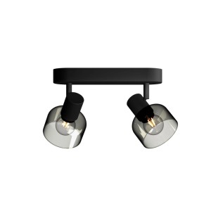 Philips Sleet 2-flammiger Deckenstrahler in Schwarz mit Rauchglas. Moderne E14 Spots für gezielte Beleuchtung.
