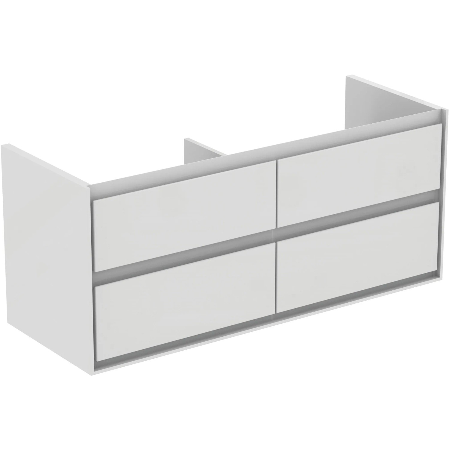Ideal Standard Connect Air Doppel-Waschbeckenunterschrank, 1200mm, Weiß, mit 4 Auszügen.