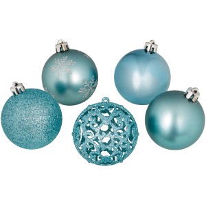 Weihnachtskugel-Set Kunststoff Ø 6 cm 25-teilig Eisblau
