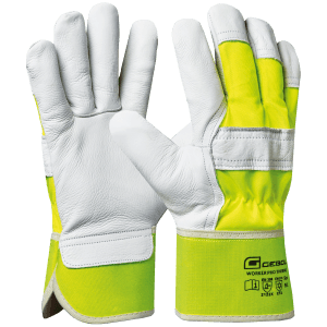 Gebol Arbeitshandschuhe Worker Pro Thermo, Gr. 10, Neongelb, Rindleder, für kalte Tage.