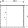 Grundriss Skan Holz Gartenhaus Faro 2 Natur, 300x250 cm, mit Maßangaben.