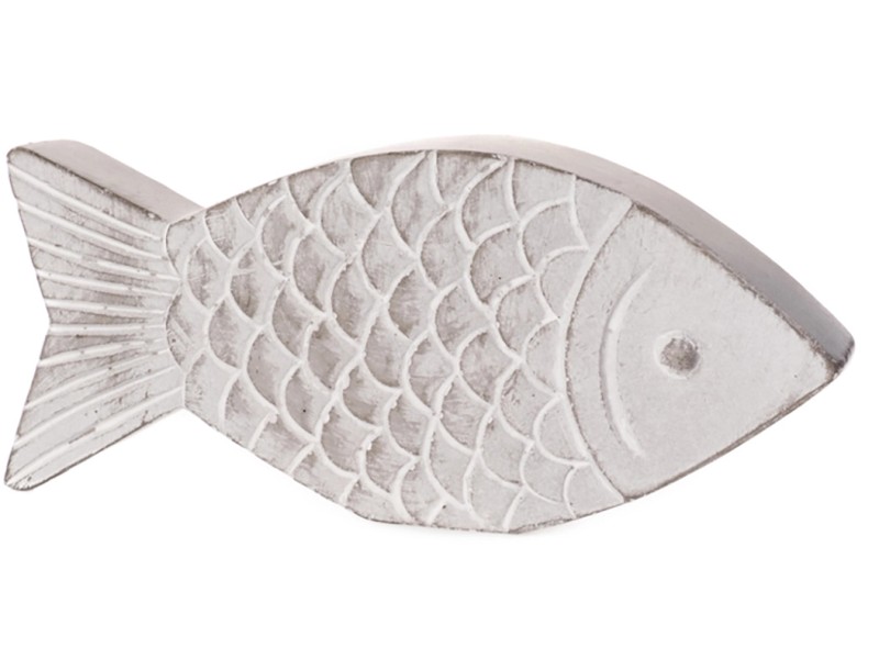 DekoFigur Fisch Beton 9 cm x 20 cm x 4 cm GrauWeiß Gewischt kaufen