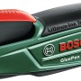 Bosch Akku-Heißklebepistole GluePen, grüner Heißklebestift mit rotem Knopf und Klebestift