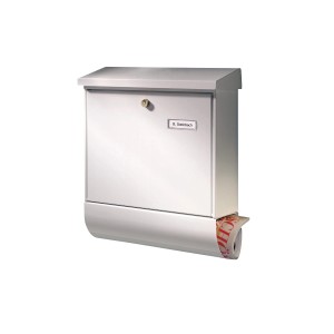 Weißes Burg Wächter Briefkasten + Box Set Vario 86720 mit Zeitungsfach.