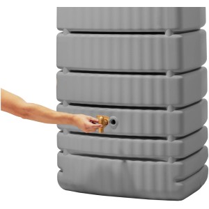 4rain Wandtank Slim 650 Liter Steingrau