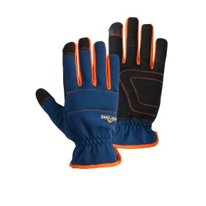 Workpower Mechanikerhandschuhe Pompey, blau-schwarz, Gr. 9. Arbeitshandschuhe mit verstärkter Handfläche.