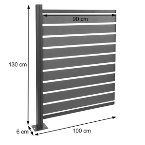 MCW Alu Mülltonnenzaun K57 braun, 130x100x6cm, zur Verblendung von Mülltonnen im Garten.