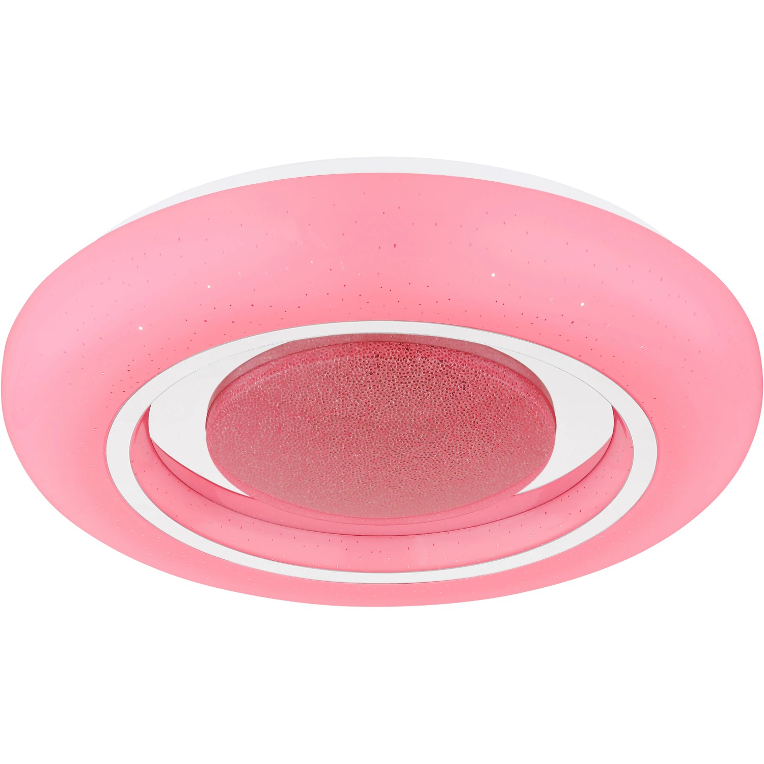 Weiße Globo LED-Deckenleuchte Burro, 2-flammig, mit Farbwechsler und Fernbedienung, 390x80 mm.