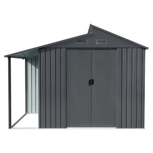 Floraworld Gerätehaus Skylight mit Anbau und Oberlicht 300 cm x 173 cm x 225 cm