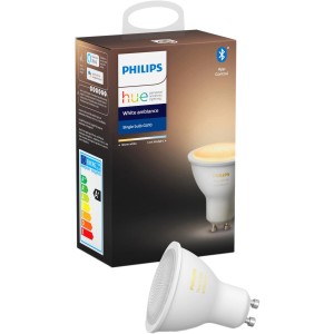 Philips Hue White GU10 LED-Lampe, 5W, Einzelpack mit Bluetooth. Smarte Beleuchtung für Ihr Zuhause.