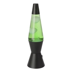 Eglo LED-Lavatischleuchte in Schwarz mit grünem Wasser und weißem Wachs. Schlankes Design für stimmungsvolle Beleuchtung.