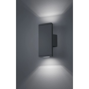 Moderne Trio LED-Außenwandleuchte Colorado, anthrazit matt, mit Lichteffekt nach oben und unten.