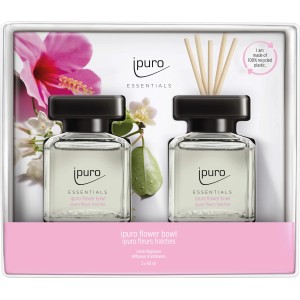 ipuro Raumduft-Set Flower Bowl, 2x50ml, mit Duftstäbchen für ein blumiges Raumklima.