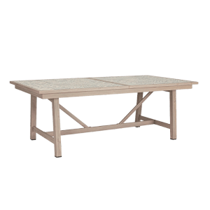 Bizzotto Ausziehtisch Kalimera, 212/285 cm, Timber-Holzoptik, Gartentisch mit Keramikfliesen.
