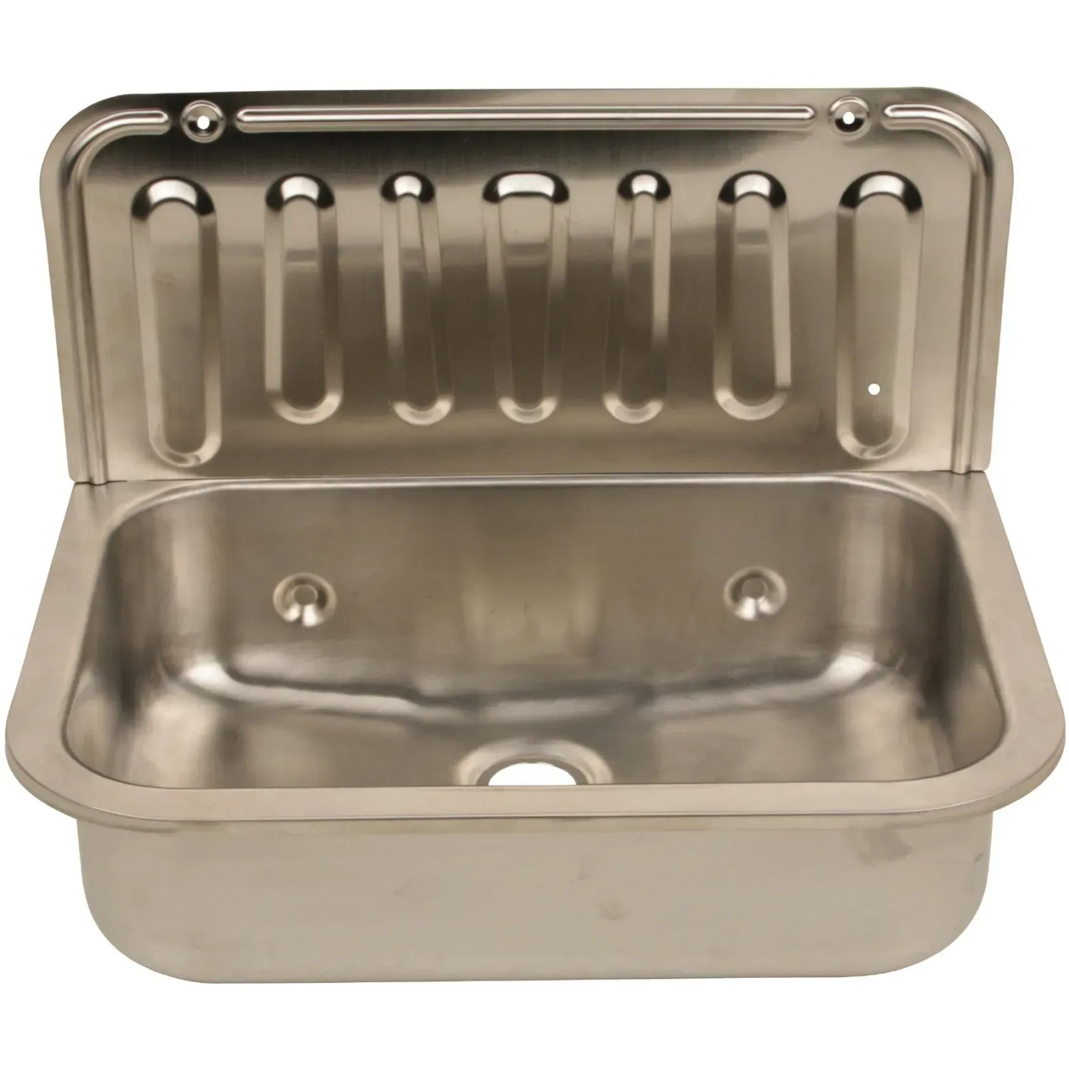 Sanitop-Wingenroth Ausgussbecken, 50 cm, Edelstahl, mit Spritzschutz.