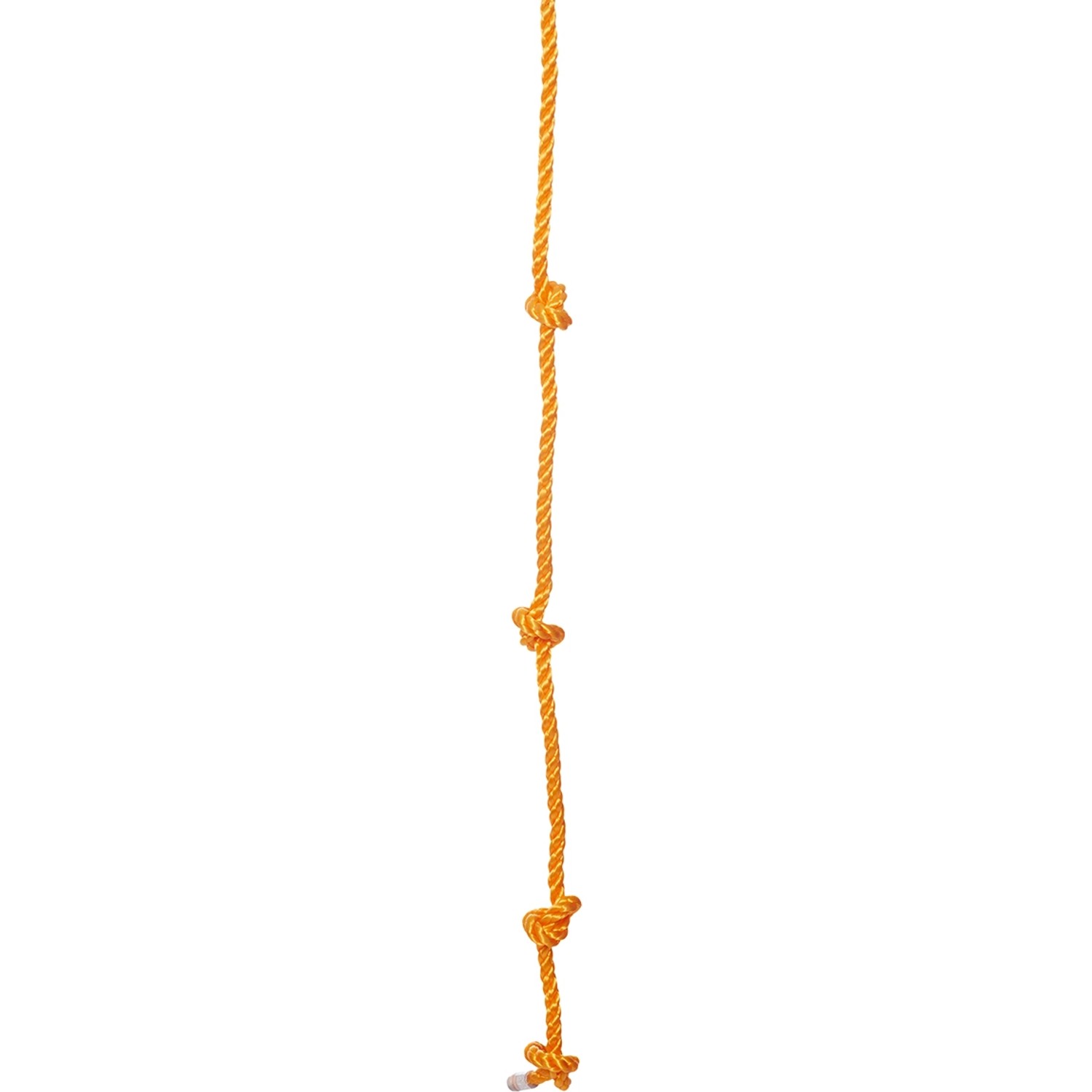 Orangefarbenes Happy People Klettertau für Kinder, 190 cm lang, mit Knoten.