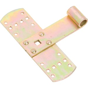 Gelb verzinktes Kreuzband, 165x50 mm, für Tür- und Torbefestigung. Beschlag für den Außenbereich.