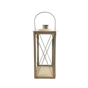 Taupefarbene Boltze Laterne Farol, 35 cm hoch, aus Metall und Glas für Innen und Außen.