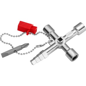 Knipex Profi-Key 90mm für Absperrsysteme, Heizung, Sanitär, Klima, mit Bit-Einsatz und Adapter.