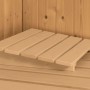 Detailaufnahme einer Karibu Sauna Marika Liegefläche aus Holz.