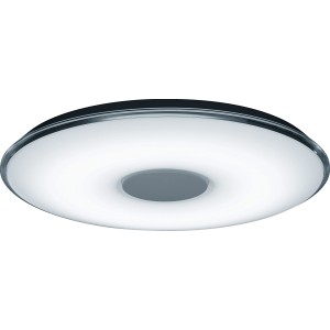 Moderne, runde LED-Deckenleuchte Tokyo in Weiß aus Acryl und Metall. Dimmbar und mit Fernbedienung.