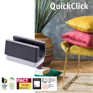Wagner QuickClick Gleiter-Set, 4-tlg., grau, für Rohre Ø 11mm. Möbelgleiter für optimalen Oberflächenschutz.