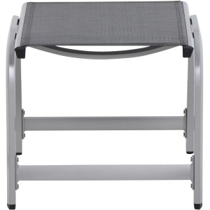 Siena Garden Hocker Tesoro, silbernes Aluminiumgestell mit grauem Ranotex-Gewebe, 52x52x45 cm.