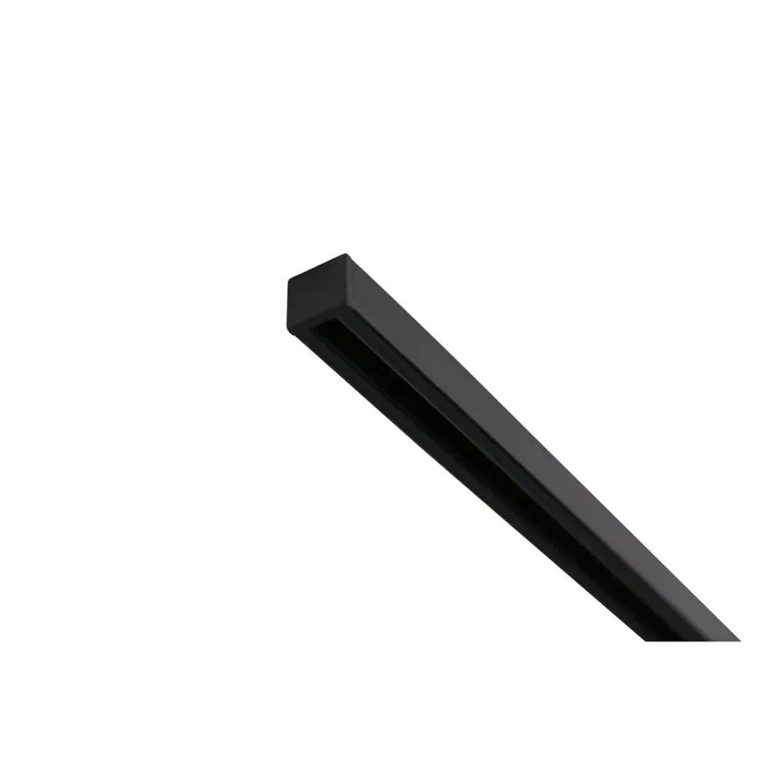 Deco-Raum Gardinenschiene 1-Lauf Square Schwarz 300cm. Robuste Vorhangschiene für Deckenmontage.
