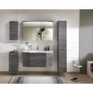Pelipal Badmöbel-Set Quickset 328 Graphit 175 cm 5-tlg. mit Hochschrank