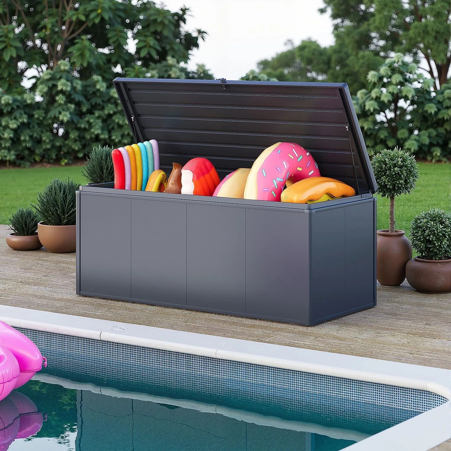 Weide Aufbewahrungsbox 1015 L aus Verzinktem Stahl Wetterfest in Anthrazitㅤ kaufen bei OBI
