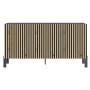 Selsey Sideboard Telire 154 cm mit schwarzer Lamellenfront und Artisan Eiche. Modernes Design mit 3 Türen und 3 Schubladen.