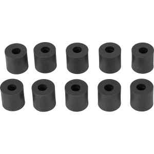 10 schwarze Distanzhülsen, 20mm, aus Kunststoff für Winkel & Holzverbinder.
