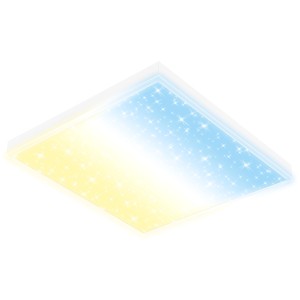 Brilo LED Panel mit Sternenhimmel-Effekt und Leuchtkante, 38 cm, Weiß.