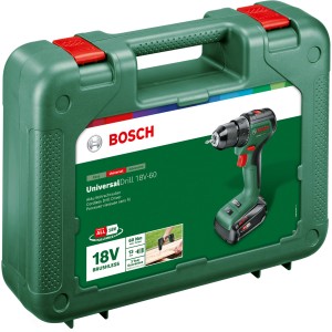 Bosch Akku-Bohrschrauber UniversalDrill 18V-60 im Koffer mit Akku und Ladegerät.