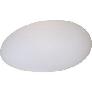 Weiße Solar-Leuchte in Steinform Globy, 22x41x31,5cm, für den Garten.
