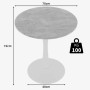 okwish Couchtisch mit Marmor Tischplatte Wohnzimmer Esszimmer 70x70x72cm Weiß Grau_5
