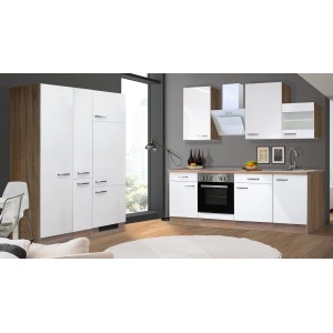 Flex-Well Exclusiv Küchenzeile Valero 360 cm Hochglanz Weiß