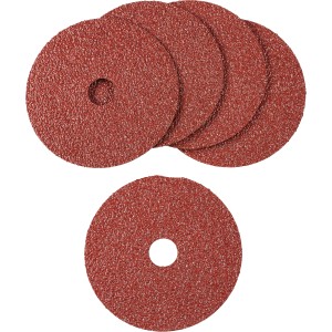 LUX Fiberscheiben Classic, 125 mm, Körnung 24, 5 Stück, für Winkelschleifer. Zum Entlacken, Entrosten und Glätten.