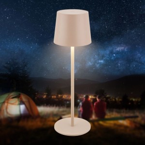 Brilo Akku-LED-Tischleuchte Bota Beige Ø 11 cm