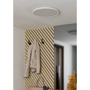 Schwarze Eglo LED-Deckenleuchte Expert Minerario, Ø 39 cm, für Feuchträume geeignet.