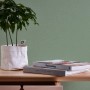 Grüne Vliestapete von AS-Creation mit leichter Struktur, Uni-Design für Wohnräume.