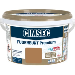 Cimsec Premium Fugenbunt Mandelbraun, 2 kg, für innen und außen, mit Schimmelschutz.