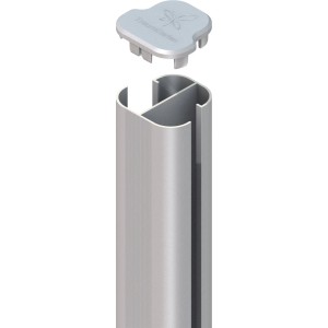 Zaun Zubehör Eckpfosten System Basic Silber Erdverbau 240 cm
