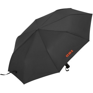 Schwarzer, halbautomatischer OBI Regenschirm, Ø 98 cm, mit OBI Logo. Ideal für Regentage.