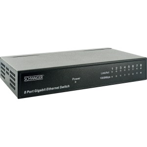 Schwaiger 8-Port Gigabit Netzwerk-Switch Schwarz