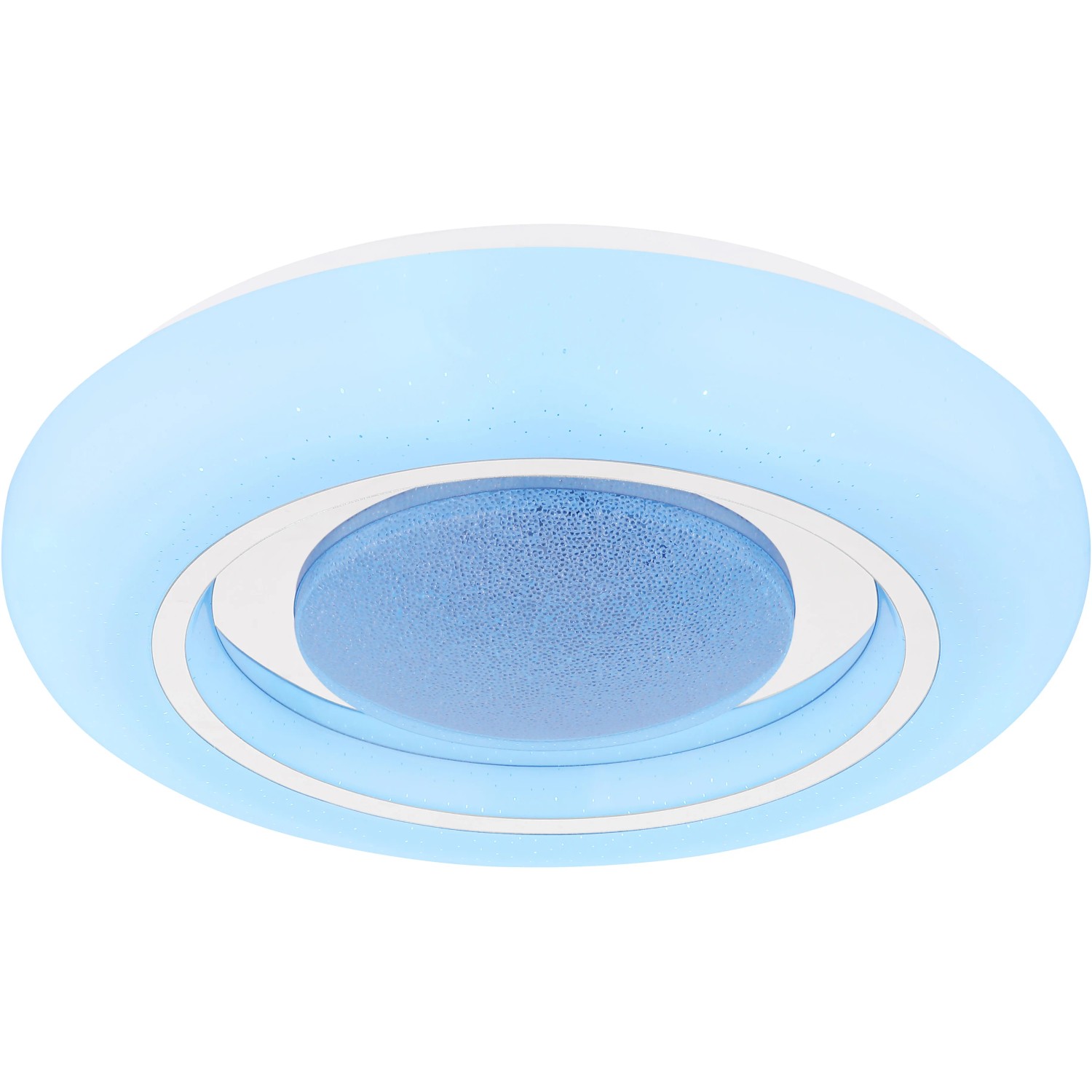 Weiße Globo LED-Deckenleuchte Burro, 2-flammig, mit Farbwechsler und Fernbedienung, 390x80 mm.