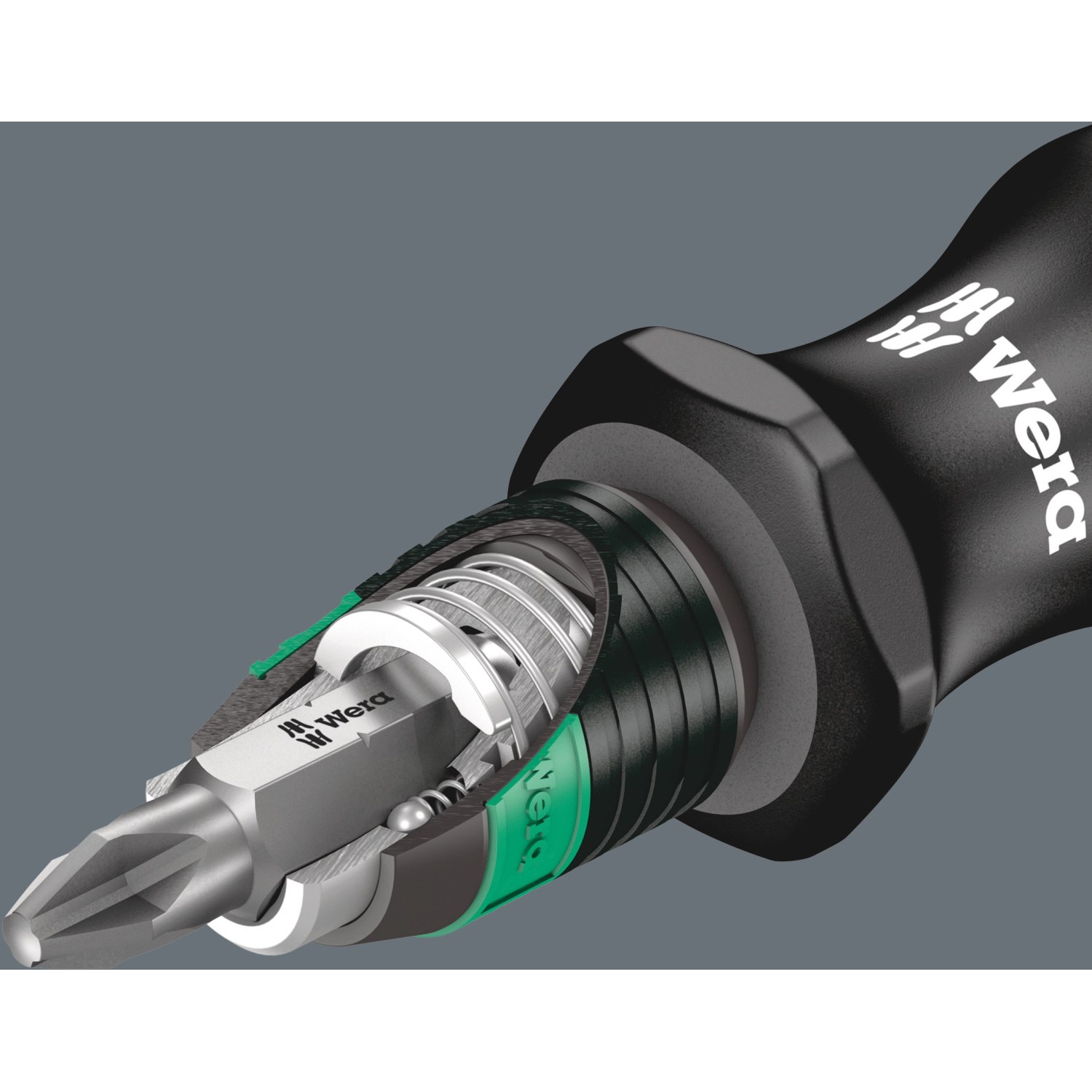Wera Bit-Set Kraftform Kompakt 12, 10-teilig, mit Schraubendreher und Bits im Detail.
