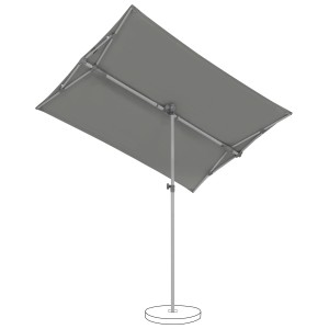 Suncomfort Marktschirm, 140 cm, Stone Grey, mit Handöffner. Rechteckiger Sonnenschirm mit Dreh- und Neigungsfunktion.